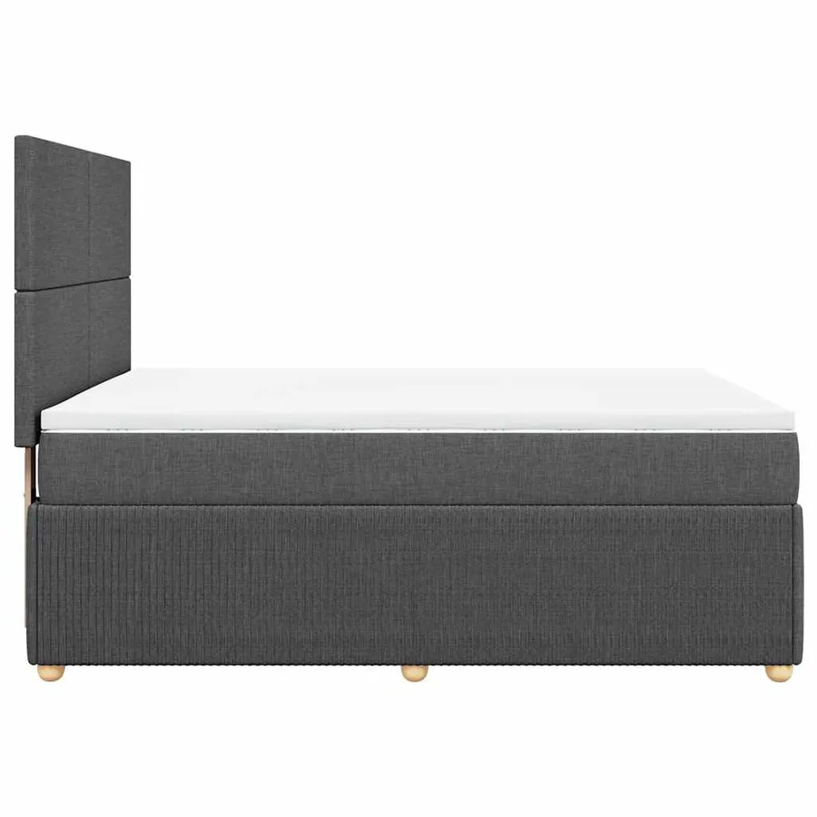 Sommier à lattes de lit avec matelas Gris foncé 160x200cm Tissu - 7
