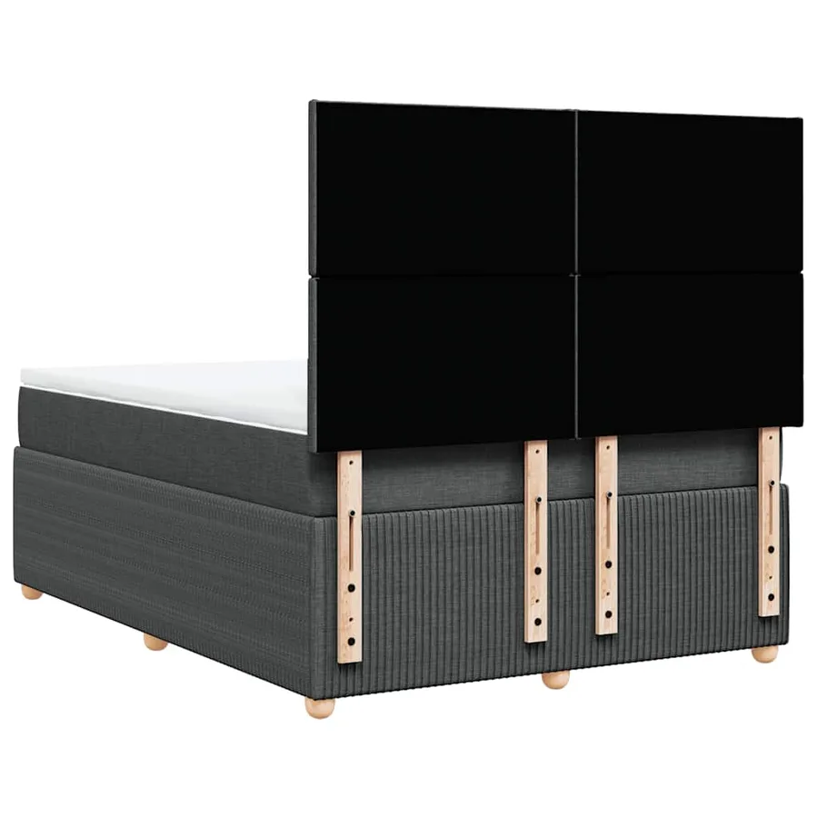 Sommier à lattes de lit avec matelas Gris foncé 160x200cm Tissu - 8