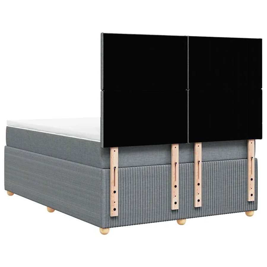 Sommier à lattes de lit avec matelas Gris clair 140x200cm Tissu - 8