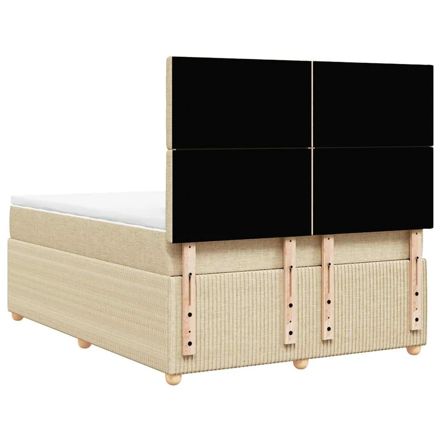 Sommier à lattes de lit avec matelas Crème 140x200 cm Tissu - 8