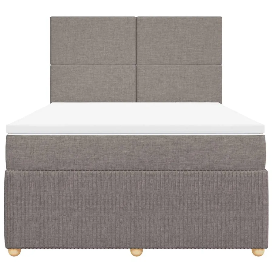 Sommier à lattes de lit avec matelas Taupe 140x200 cm Tissu - 4
