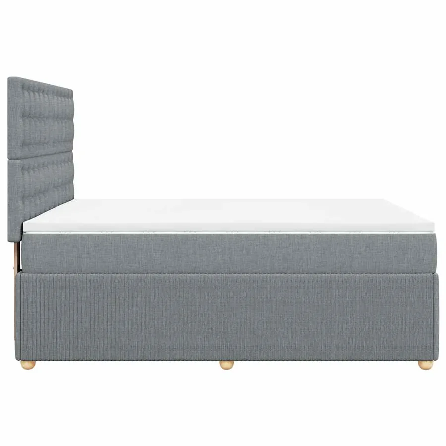 Sommier à lattes de lit avec matelas Gris clair 140x200cm Tissu - 7