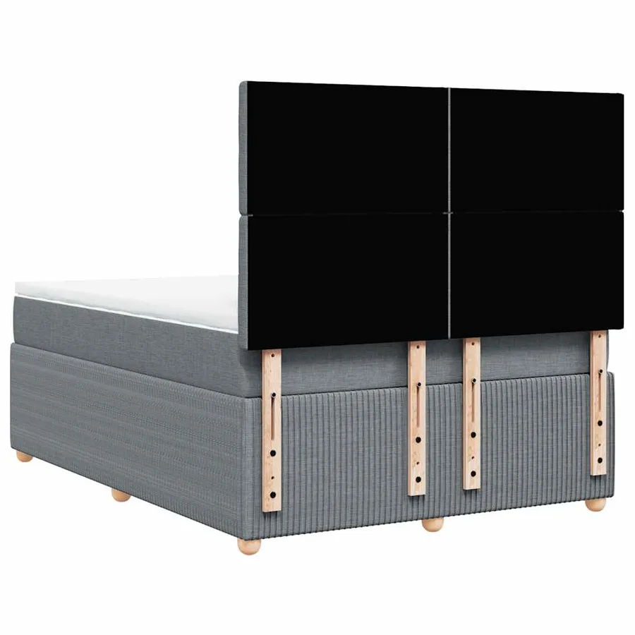 Sommier à lattes de lit avec matelas Gris clair 140x200cm Tissu - 8