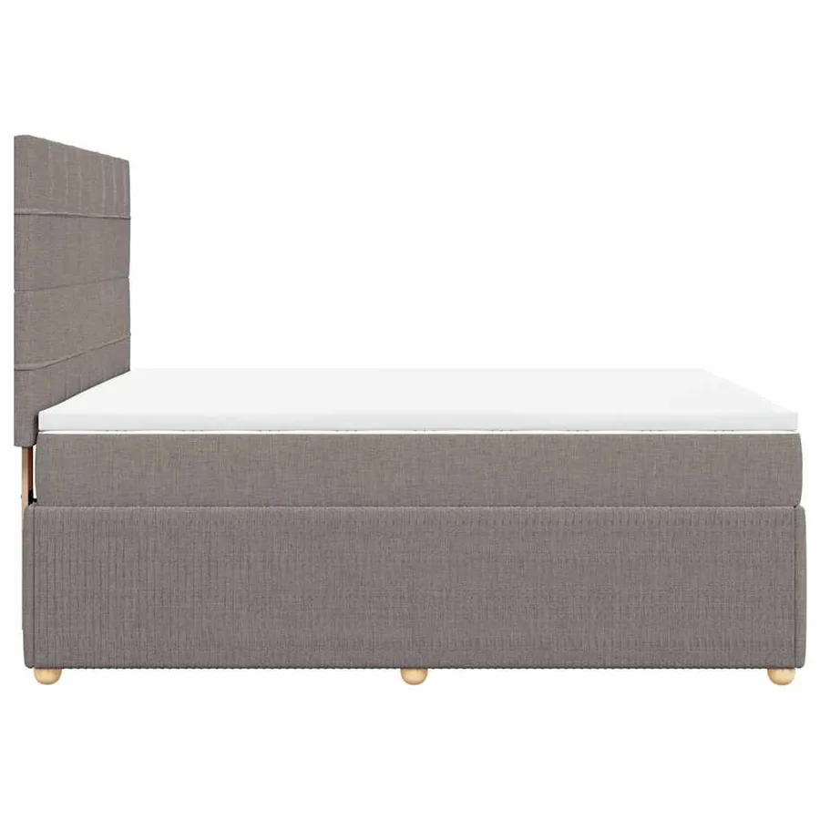 Sommier à lattes de lit avec matelas Taupe 140x200 cm Tissu - 5