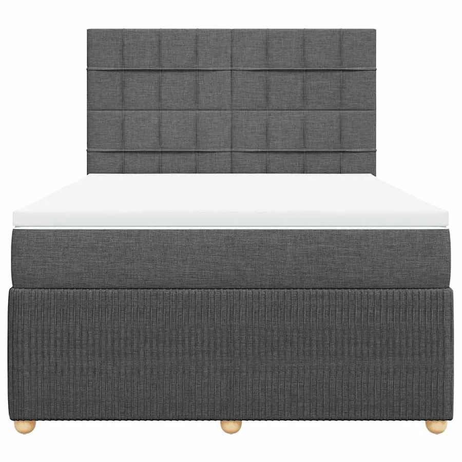 Sommier à lattes de lit avec matelas Gris foncé 160x200cm Tissu - 6