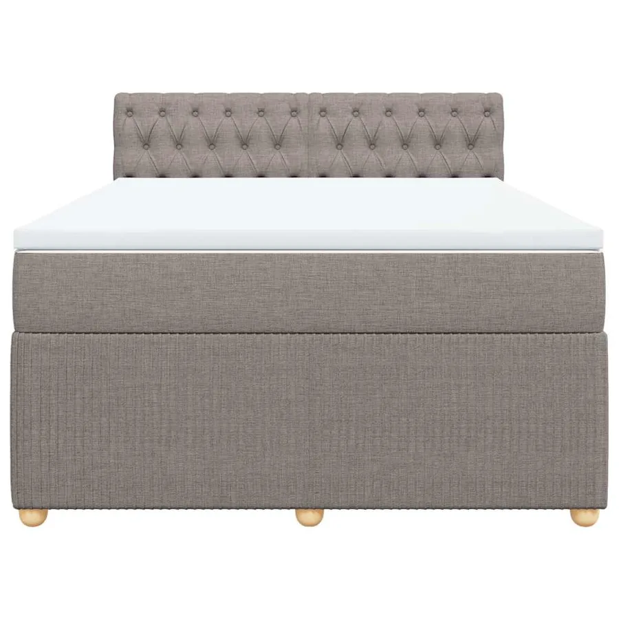 Sommier à lattes de lit avec matelas Taupe 160x200 cm Tissu - 6