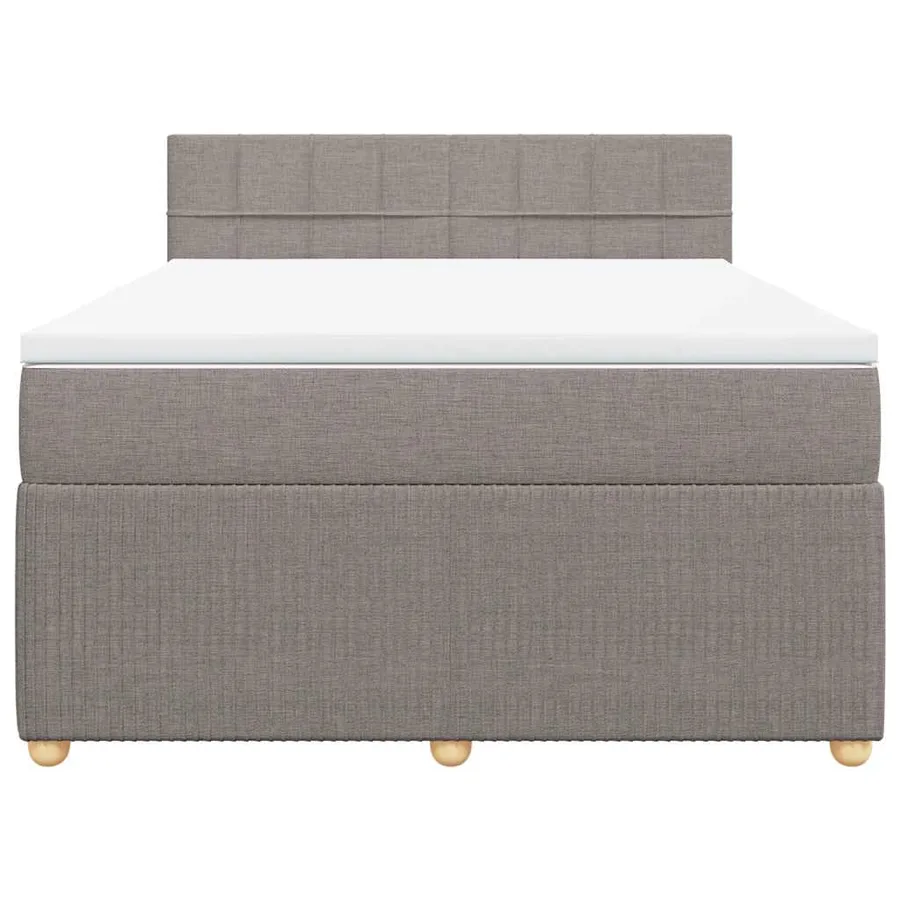 Sommier à lattes de lit avec matelas Taupe 160x200 cm Tissu - 4