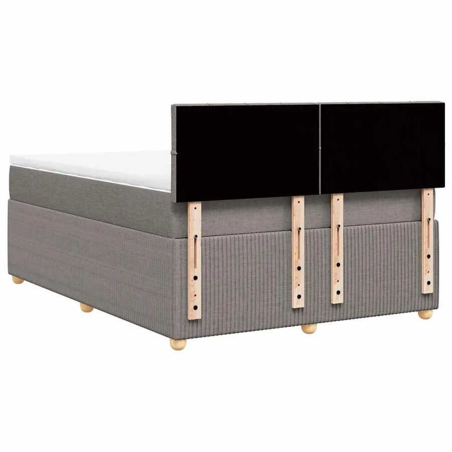 Sommier à lattes de lit avec matelas Taupe 160x200 cm Tissu - 6