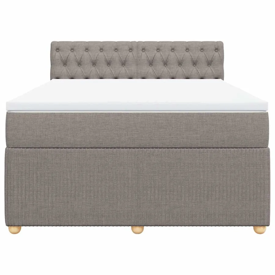 Sommier à lattes de lit avec matelas Taupe 160x200 cm Tissu - 4