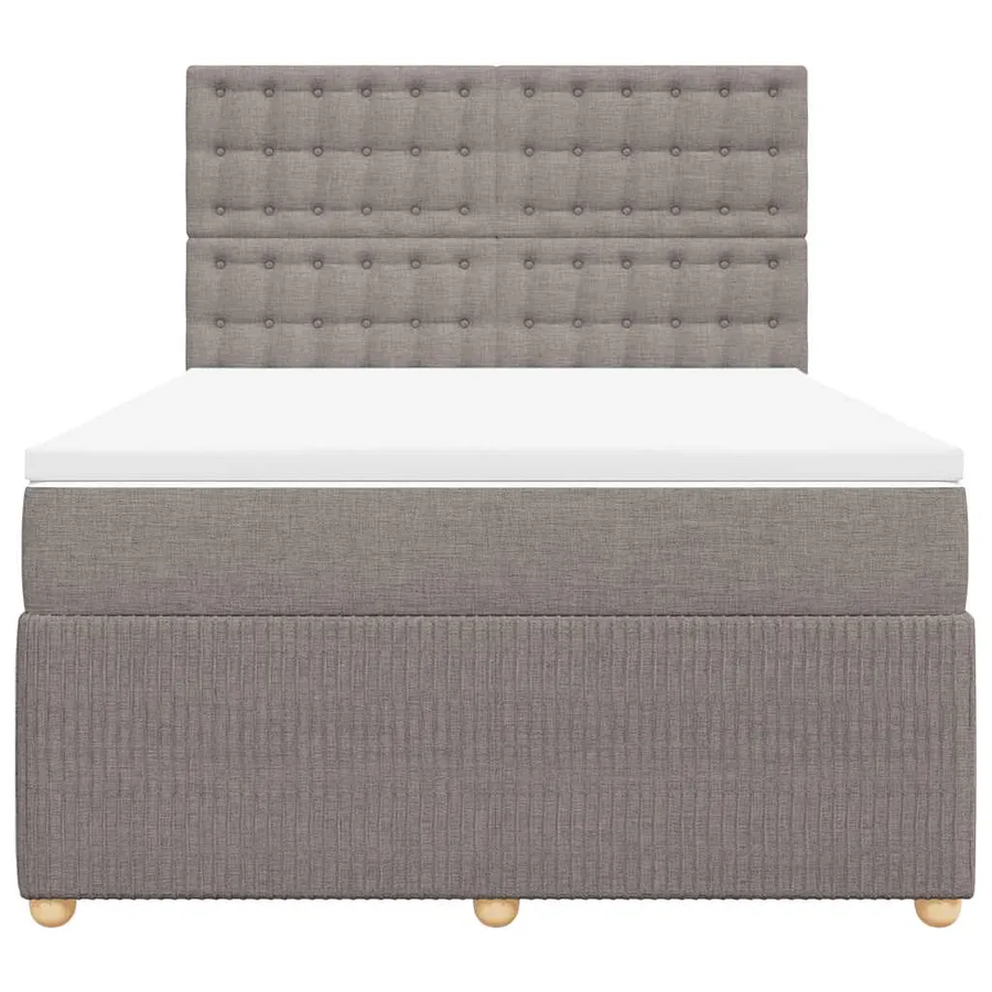 Sommier à lattes de lit avec matelas Taupe 160x200 cm Tissu - 4
