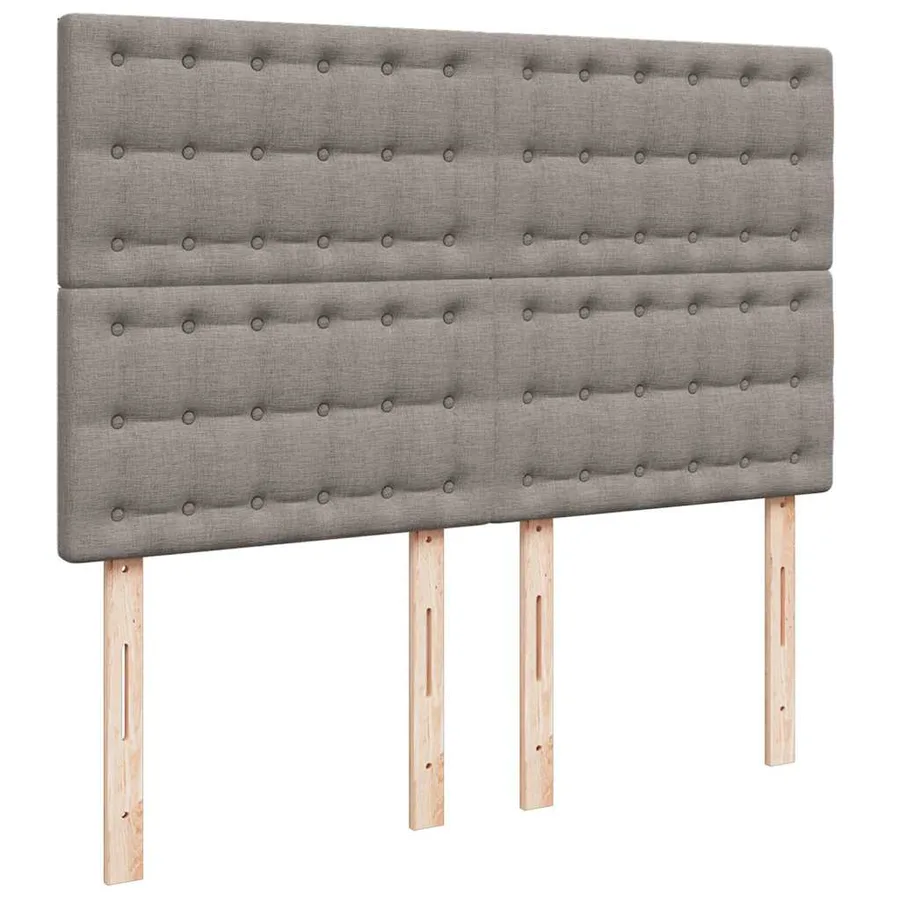 Sommier à lattes de lit avec matelas Taupe 160x200 cm Tissu - 7
