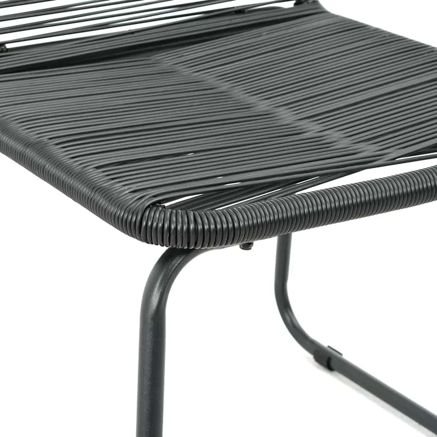 Ensemble à manger de jardin 5 pcs PVC résine tressée noir - 6