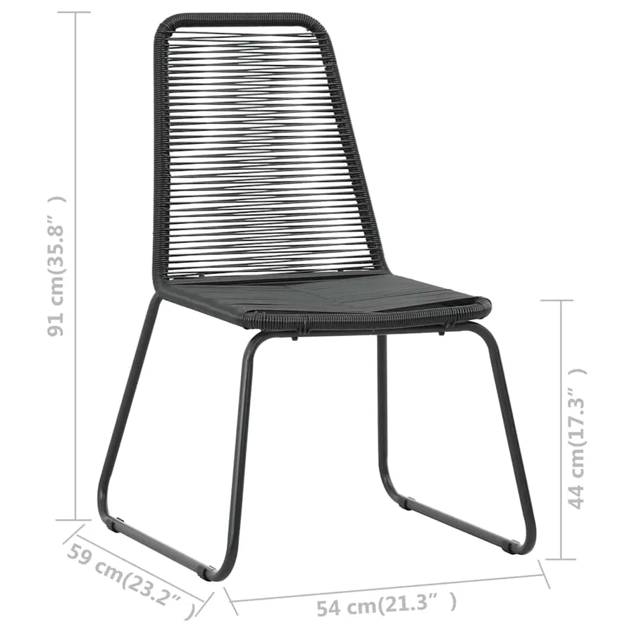 Ensemble à manger de jardin 5 pcs PVC résine tressée noir - 8