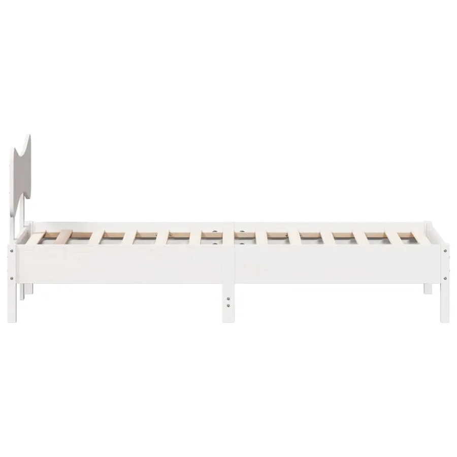 Cadre de lit sans matelas blanc 90x190 cm bois de pin massif - 7