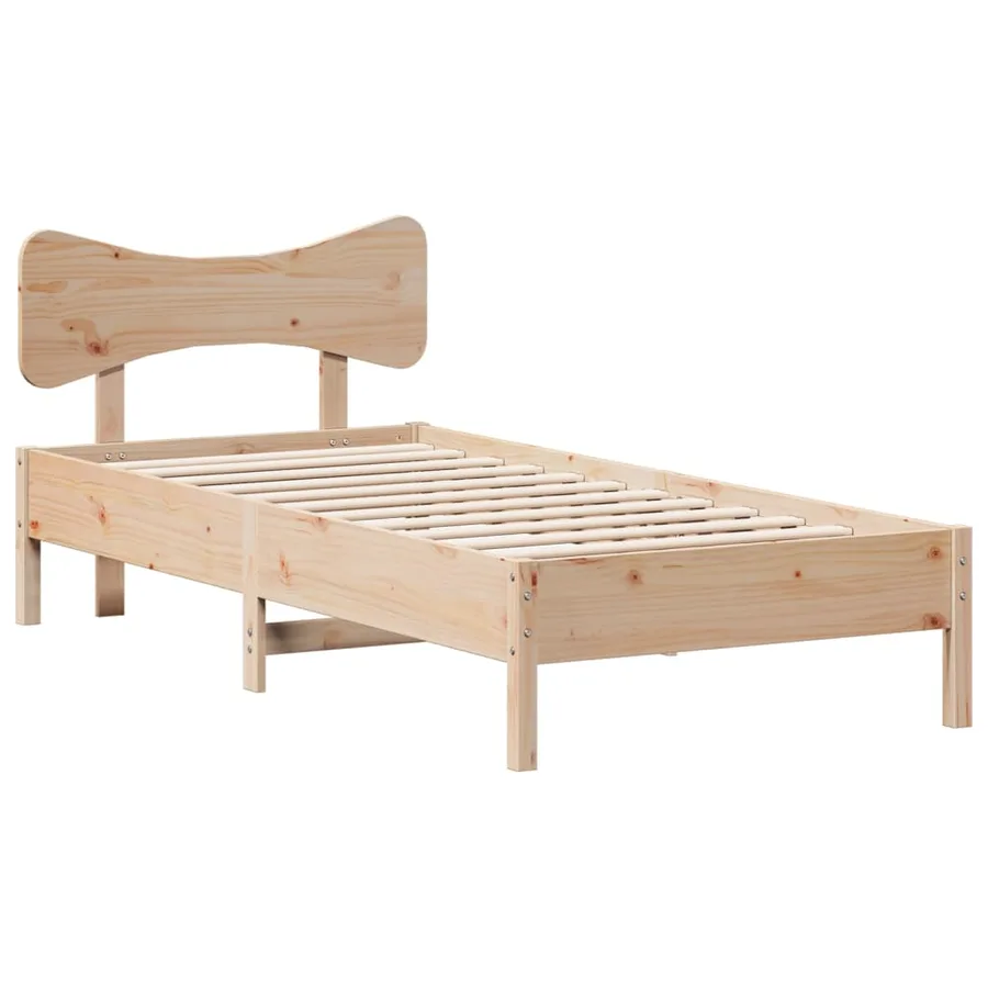 Cadre de lit sans matelas 75x190 cm bois de pin massif - 2