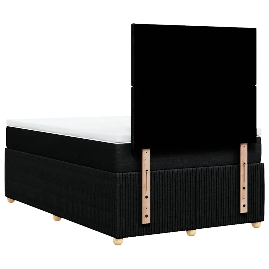 Sommier à lattes de lit avec matelas Noir 120x200 cm Tissu - 8