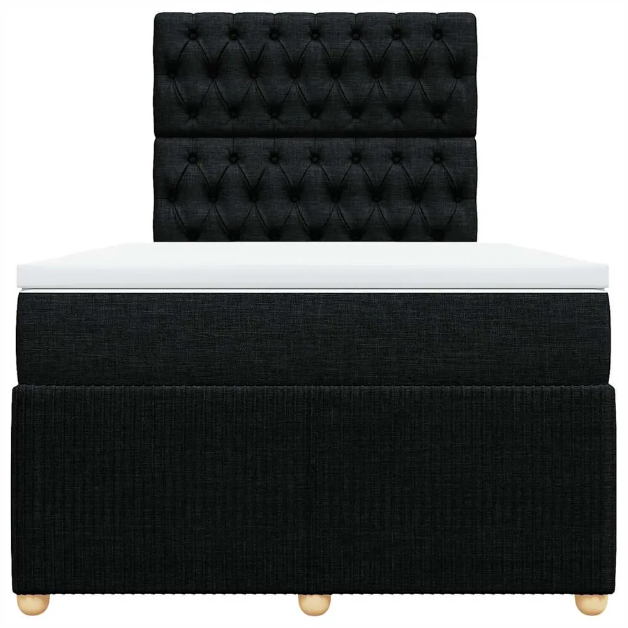 Sommier à lattes de lit avec matelas Noir 120x200 cm Tissu - 6