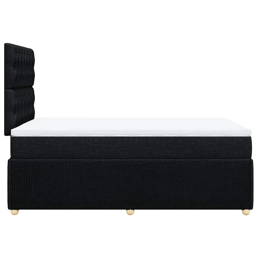 Sommier à lattes de lit avec matelas Noir 120x200 cm Tissu - 7
