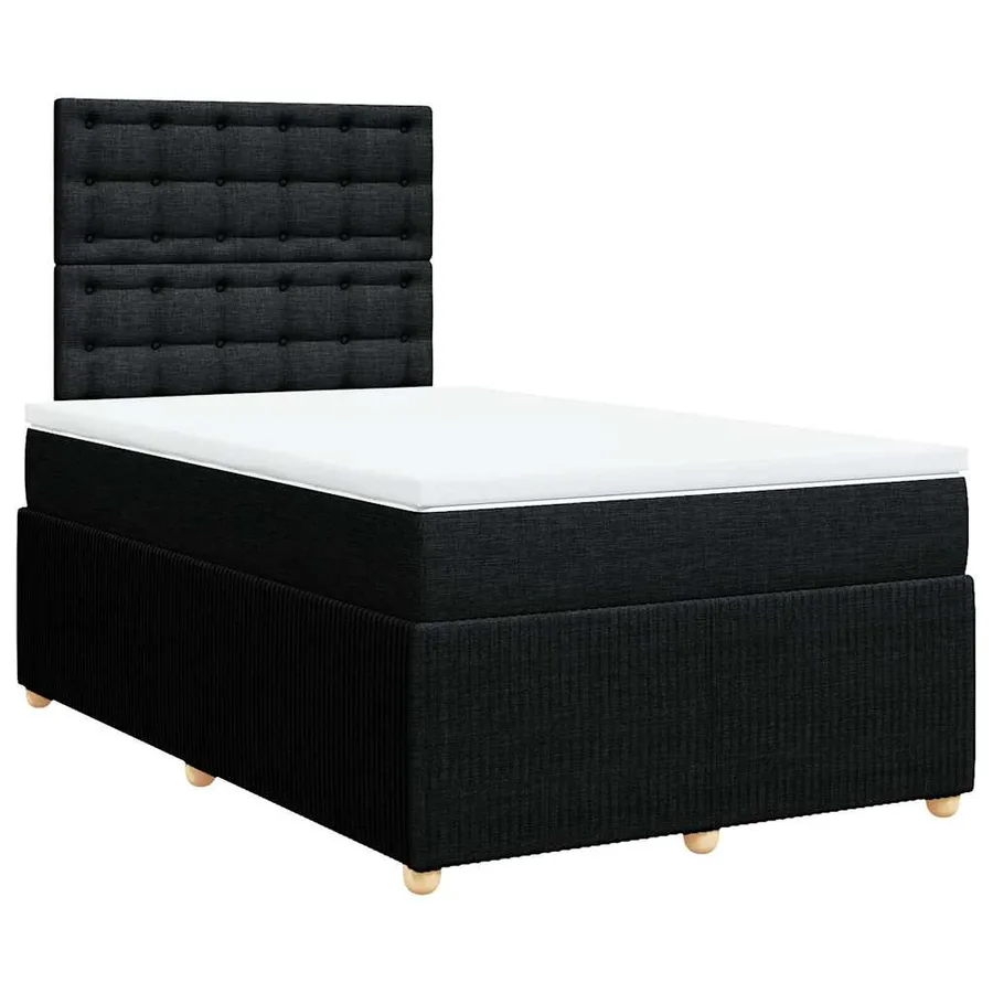 Sommier à lattes de lit avec matelas Noir 120x200 cm Tissu - 3