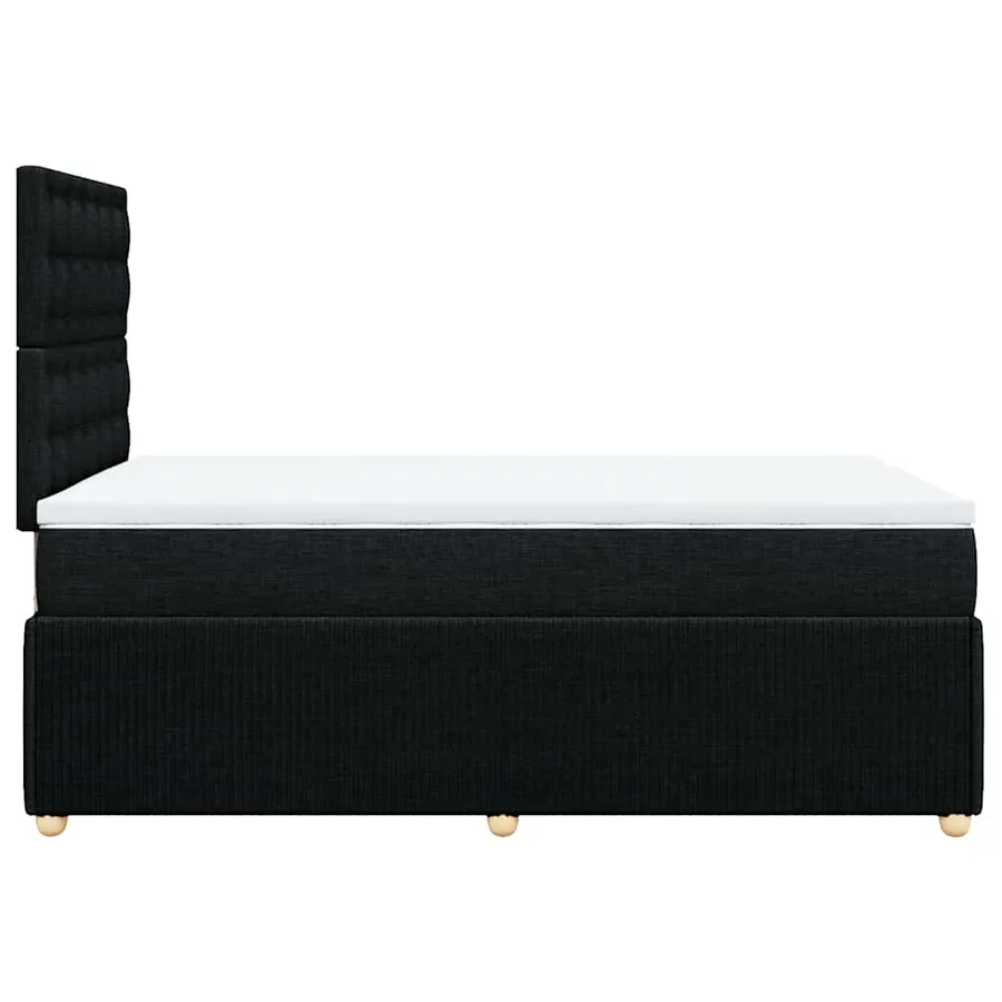 Sommier à lattes de lit avec matelas Noir 120x200 cm Tissu - 7
