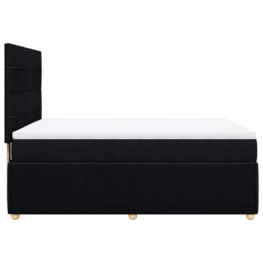 Sommier à lattes de lit avec matelas Noir 140x200 cm Tissu - 5