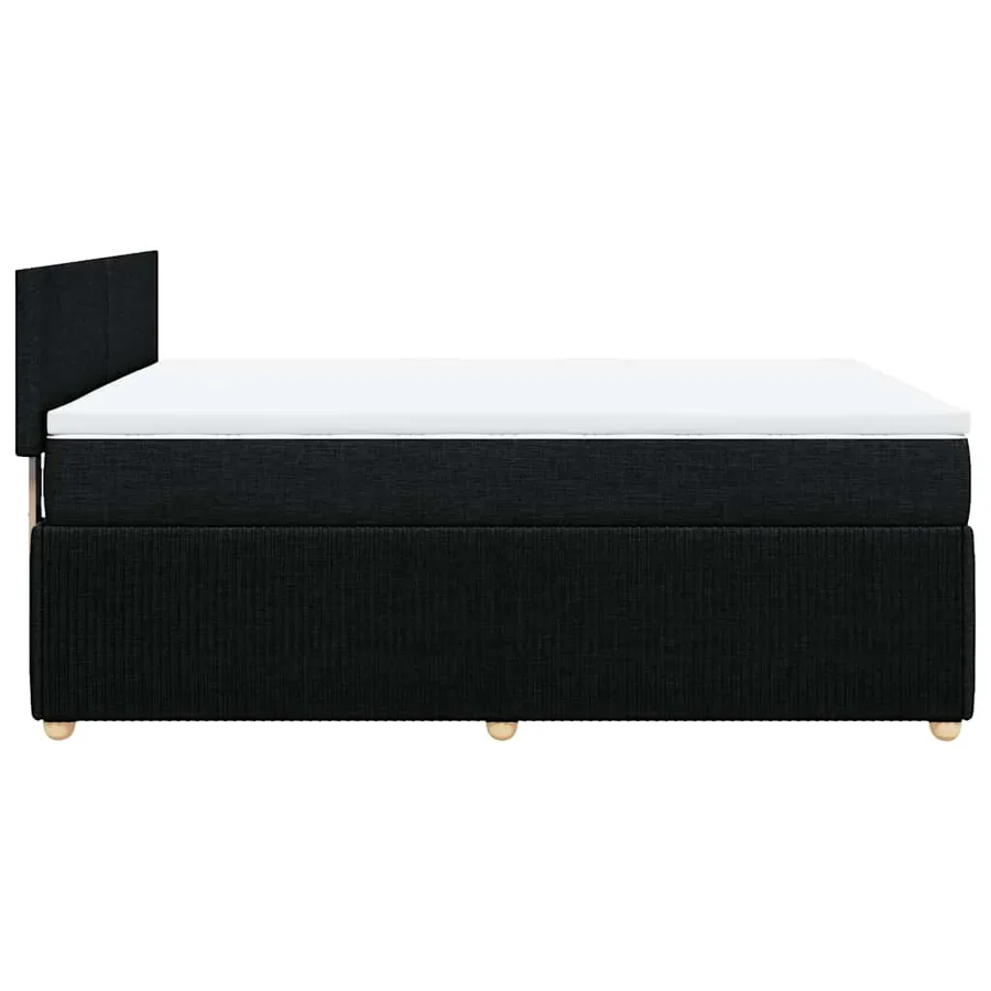 Sommier à lattes de lit avec matelas Noir 140x200 cm Tissu - 7