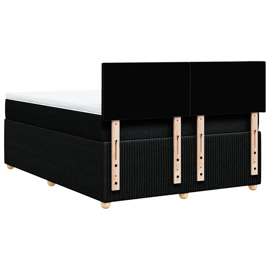 Sommier à lattes de lit avec matelas Noir 140x200 cm Tissu - 8