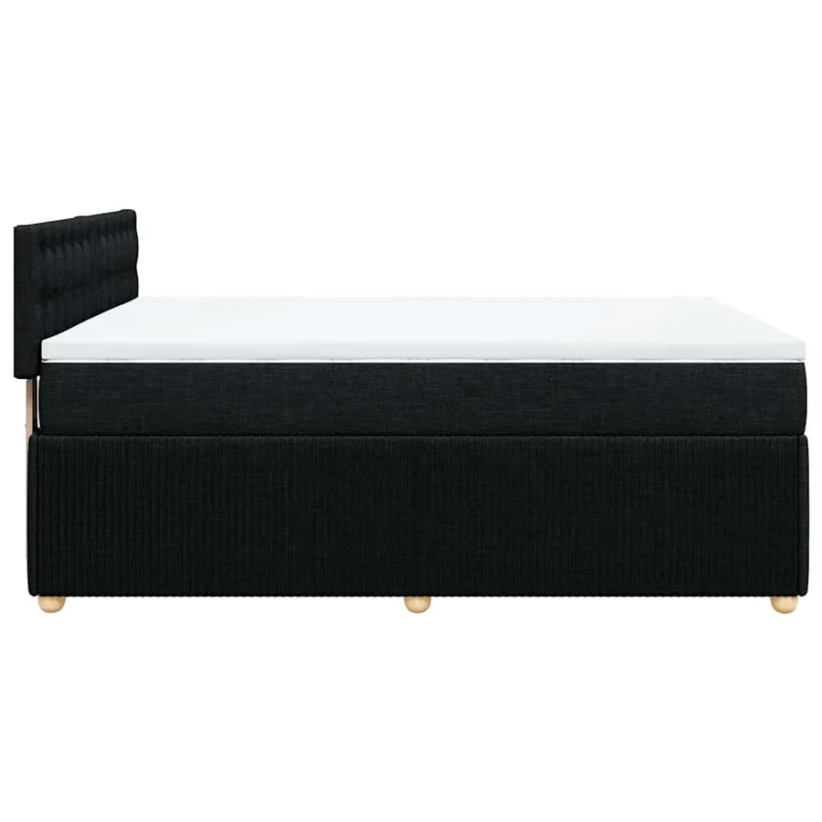 Sommier à lattes de lit avec matelas Noir 140x200 cm Tissu - 7