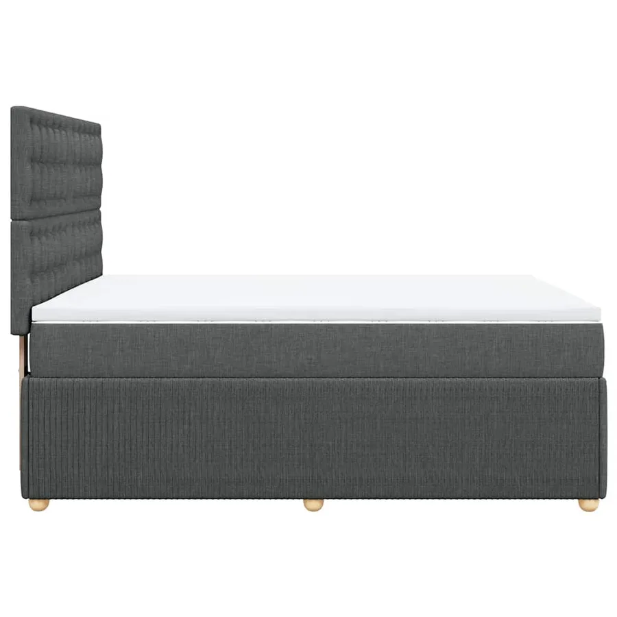 Sommier à lattes de lit avec matelas Gris foncé 140x190cm Tissu - 7