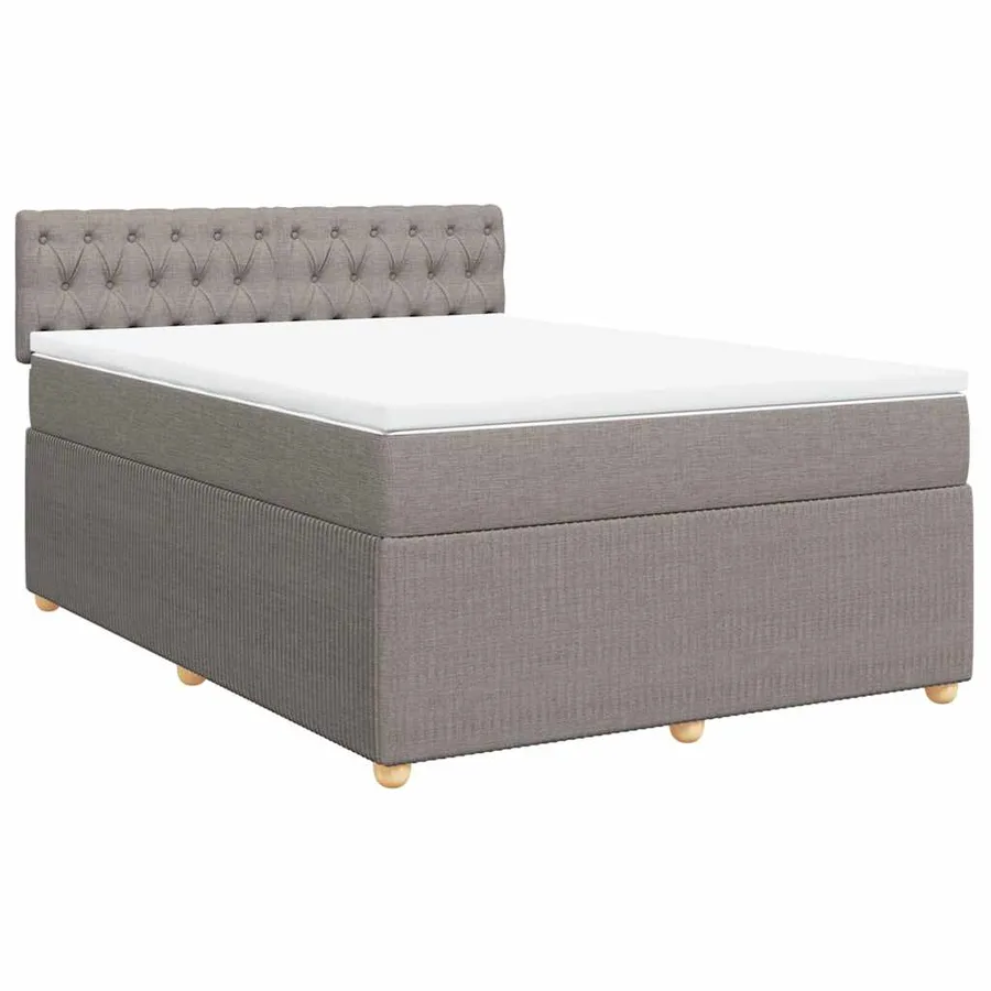 Sommier à lattes de lit avec matelas Taupe 140x190 cm Tissu - 3