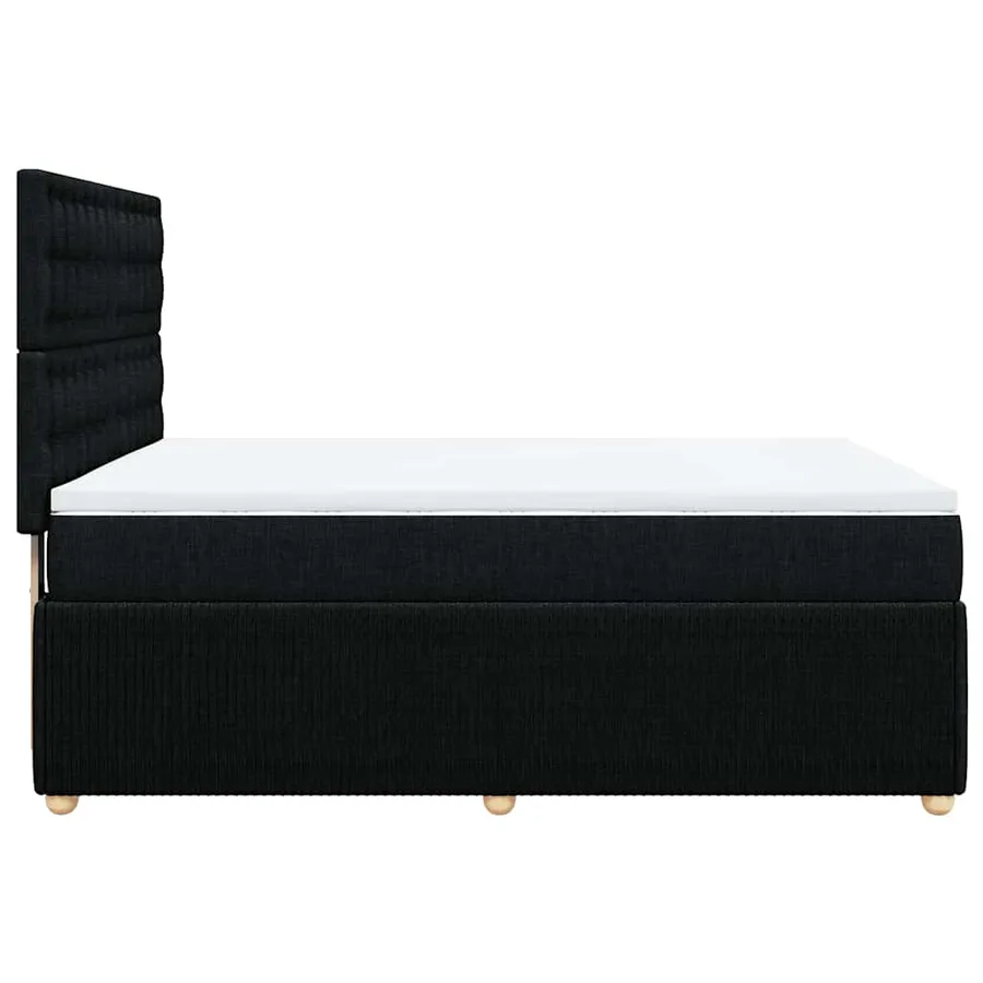 Sommier à lattes de lit avec matelas Noir 140x200 cm Tissu - 5