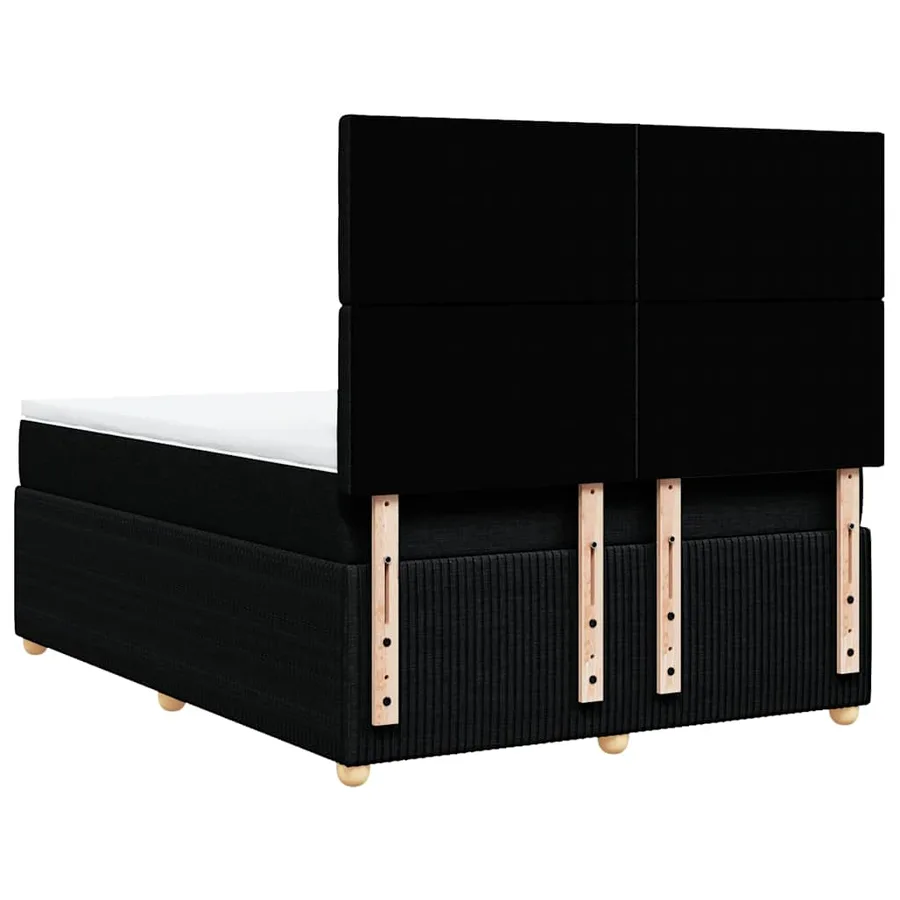Sommier à lattes de lit avec matelas Noir 140x200 cm Tissu - 6
