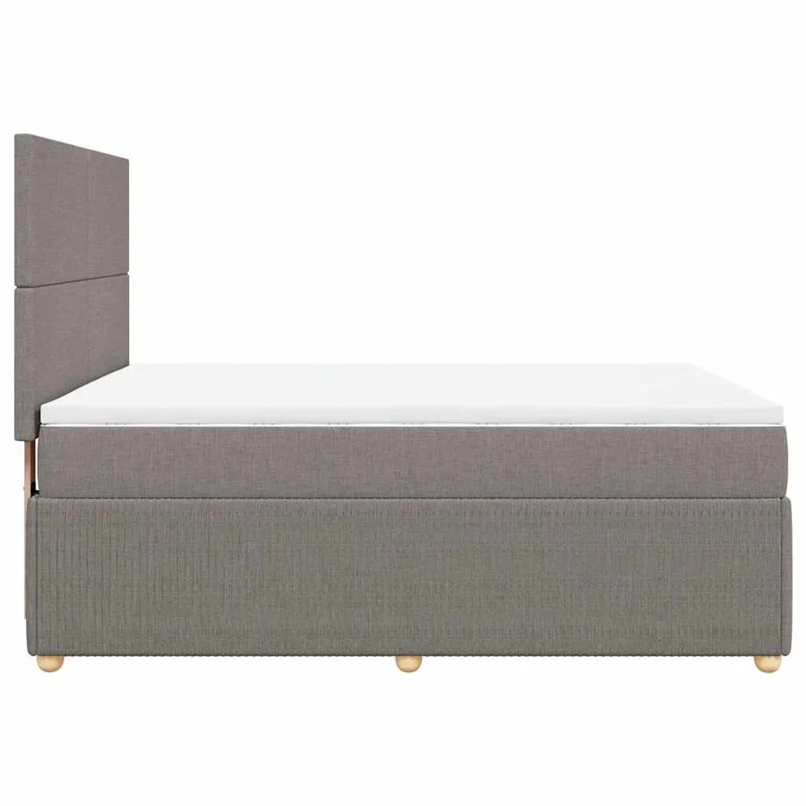 Sommier à lattes de lit avec matelas Taupe 140x190 cm Tissu - 5