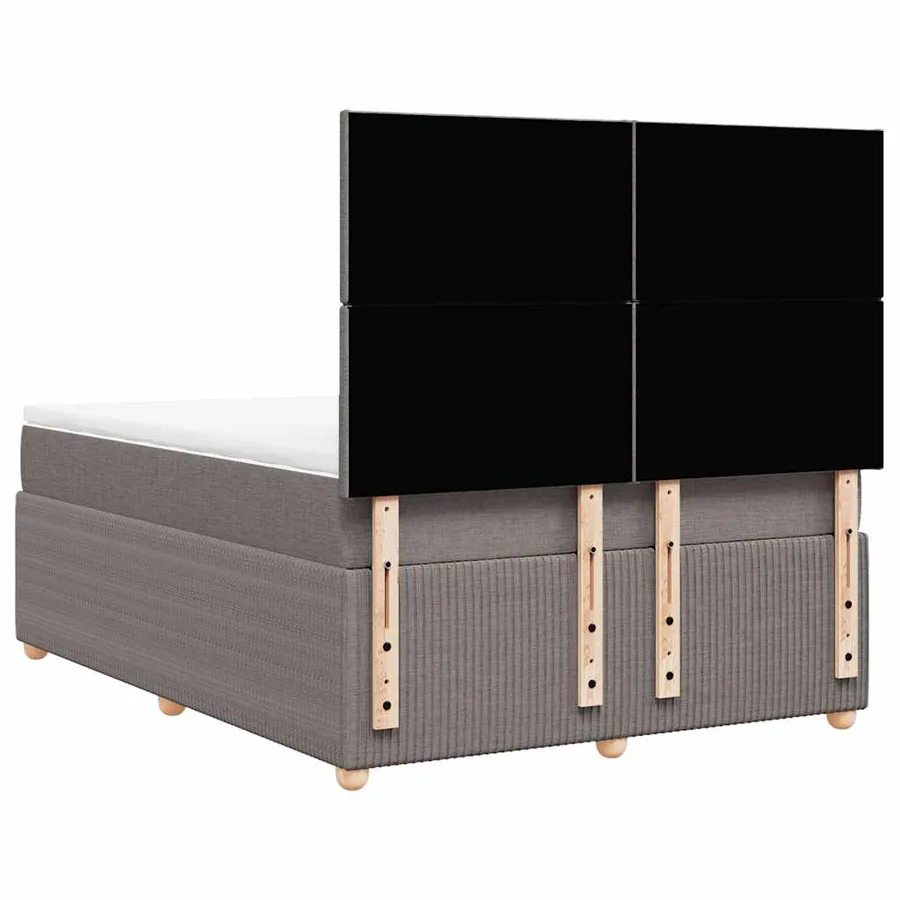 Sommier à lattes de lit avec matelas Taupe 140x190 cm Tissu - 6