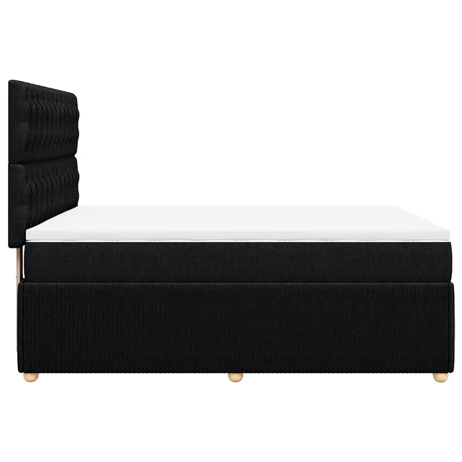 Sommier à lattes de lit avec matelas Noir 140x200 cm Tissu - 5