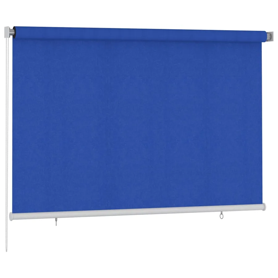 Store roulant d'extérieur 225 (l) x 140 (H) cm bleu HDPE - 2