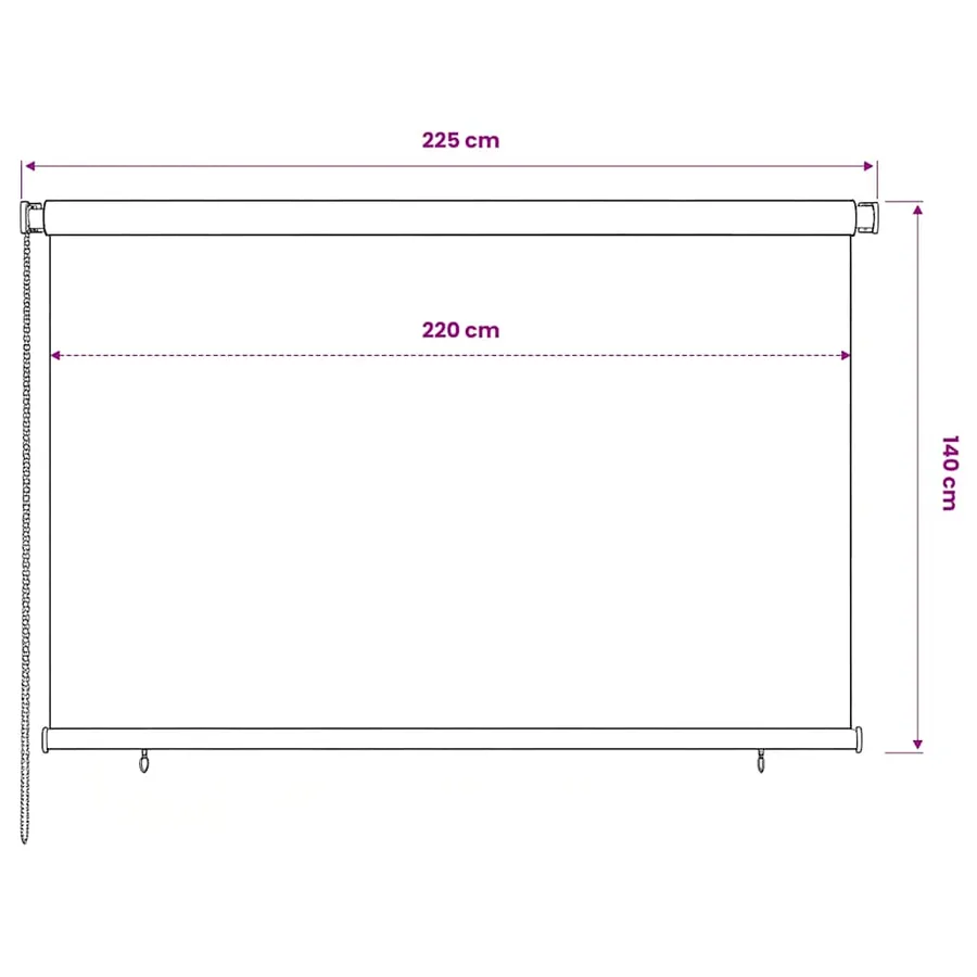 Store roulant d'extérieur 225 (l) x 140 (H) cm bleu HDPE - 6