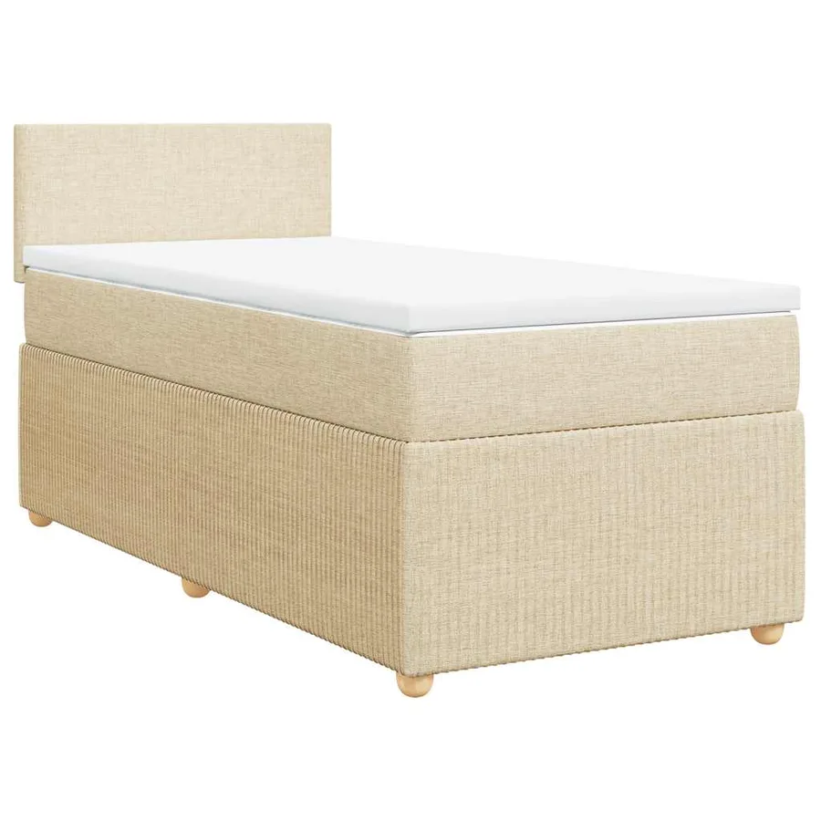 Sommier à lattes de lit avec matelas Crème 80x200 cm Tissu - 2