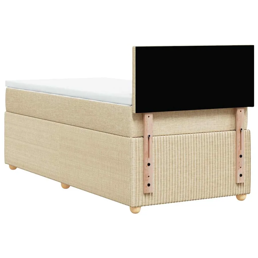 Sommier à lattes de lit avec matelas Crème 80x200 cm Tissu - 6