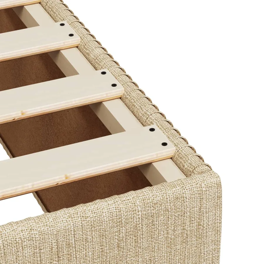 Sommier à lattes de lit avec matelas Crème 80x200 cm Tissu - 11