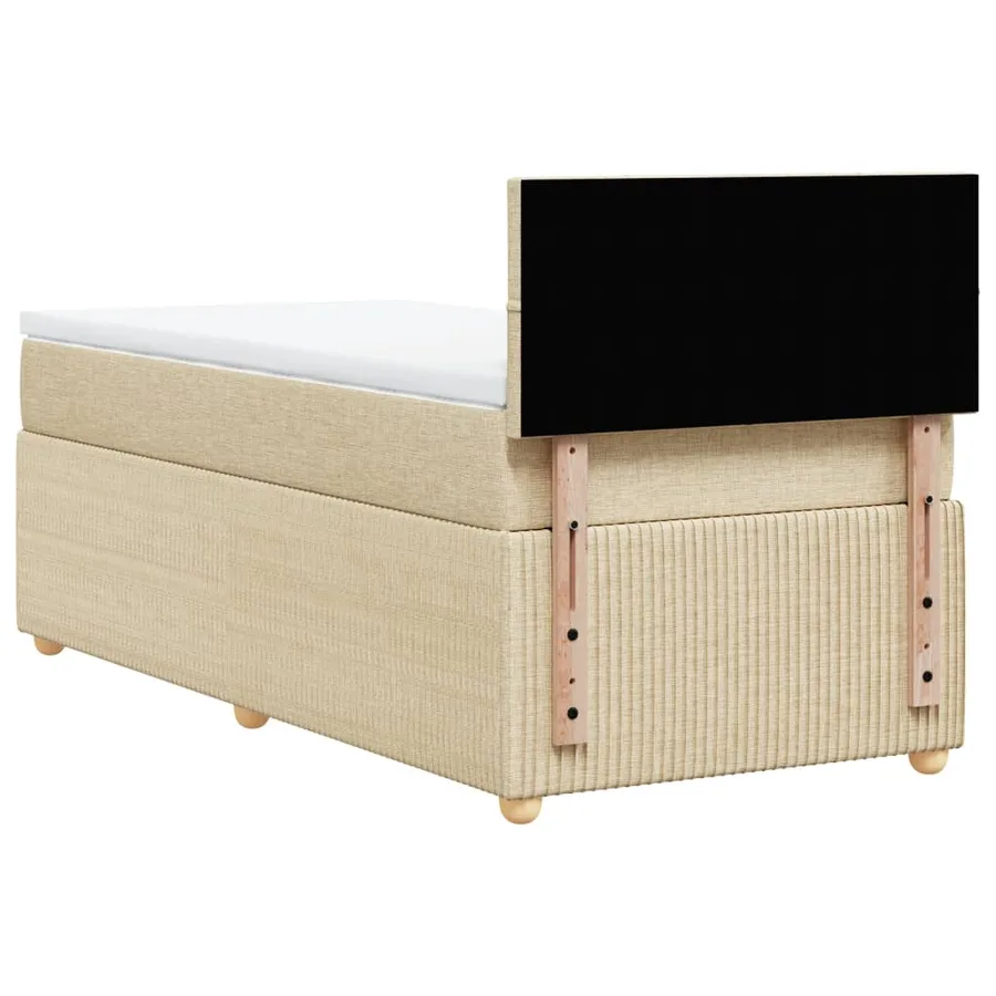 Sommier à lattes de lit avec matelas Crème 80x200 cm Tissu - 6