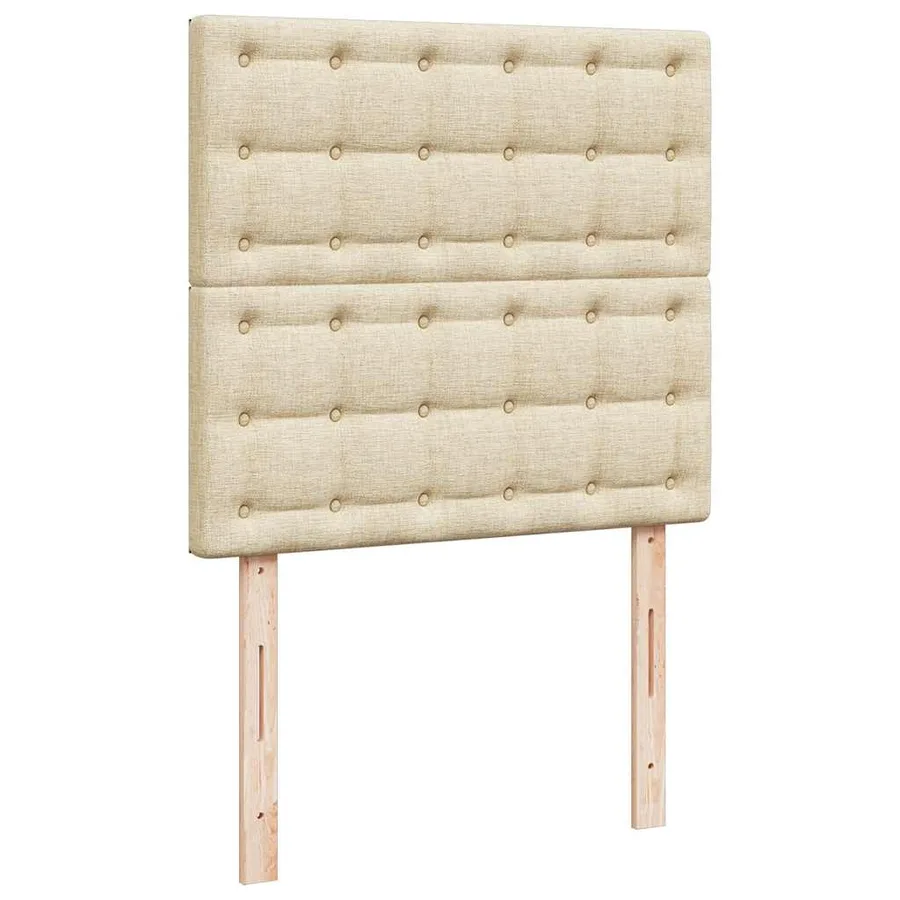 Sommier à lattes de lit avec matelas Crème 80x200 cm Tissu - 9