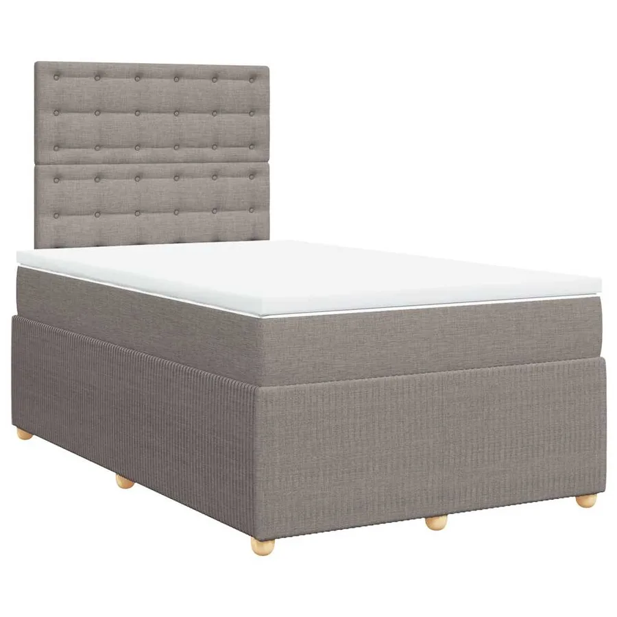 Sommier à lattes de lit avec matelas Taupe 120x200 cm Tissu - 2