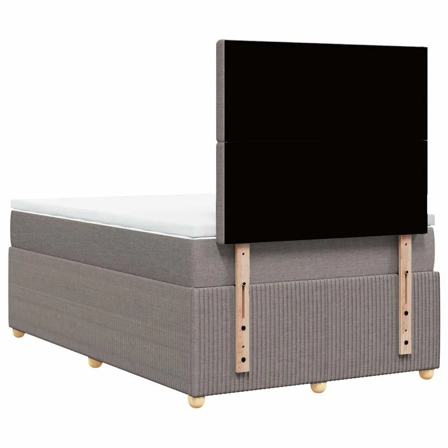 Sommier à lattes de lit avec matelas Taupe 120x200 cm Tissu - 6