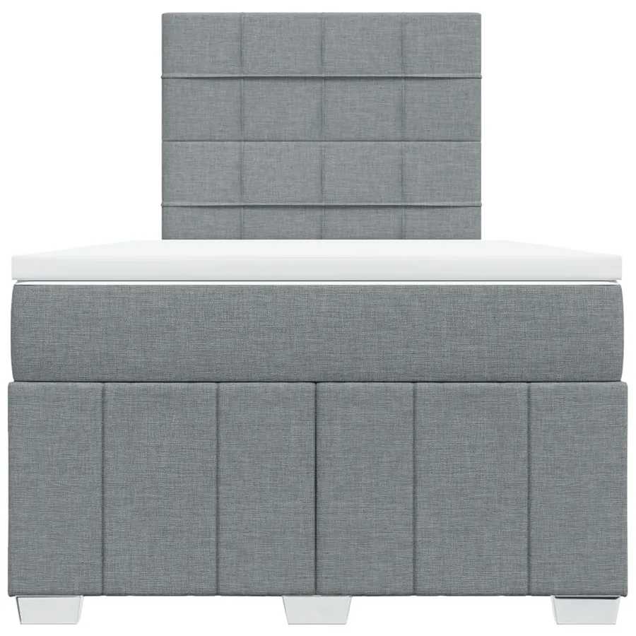 Sommier à lattes de lit avec matelas Gris clair 120x200cm Tissu - 6