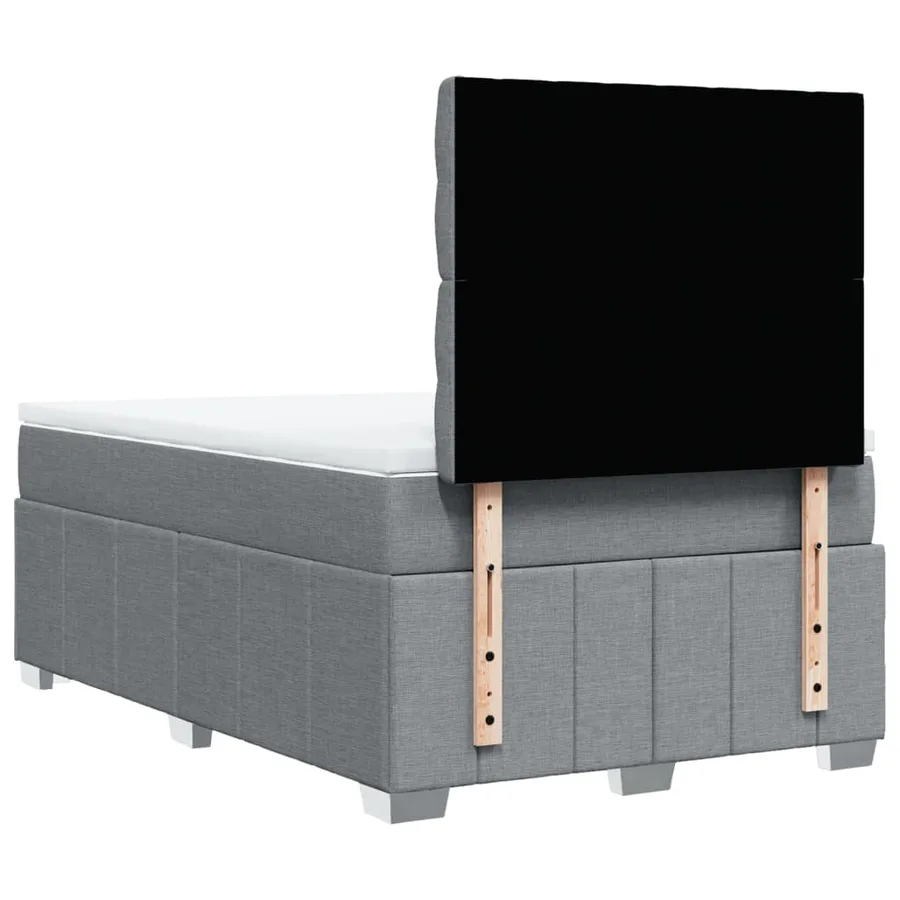Sommier à lattes de lit avec matelas Gris clair 120x200cm Tissu - 8