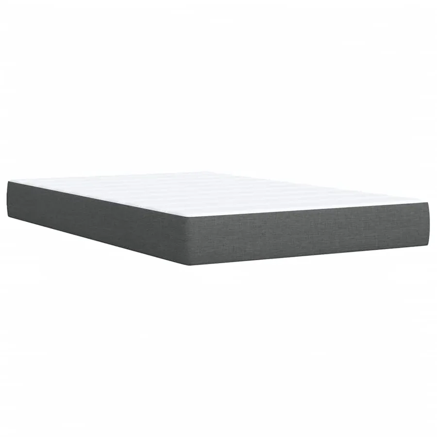 Sommier à lattes de lit avec matelas Gris foncé 120x200cm Tissu - 11