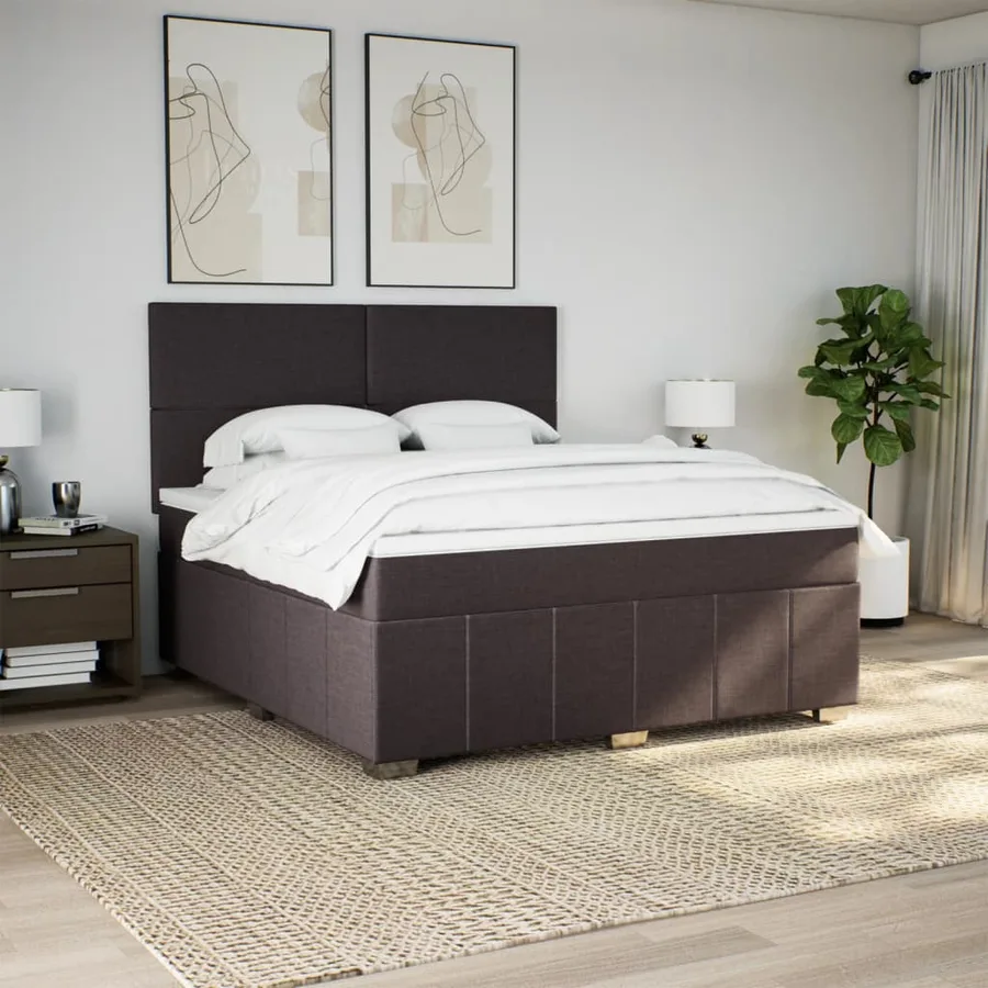 Sommier à lattes de lit avec matelas Marron foncé 180x200 cm - 5