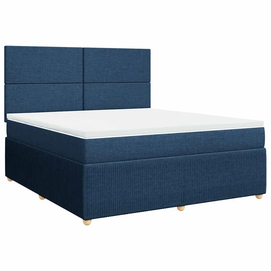 Sommier à lattes de lit avec matelas Bleu 180x200 cm Tissu - 3