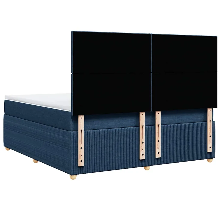 Sommier à lattes de lit avec matelas Bleu 180x200 cm Tissu - 8